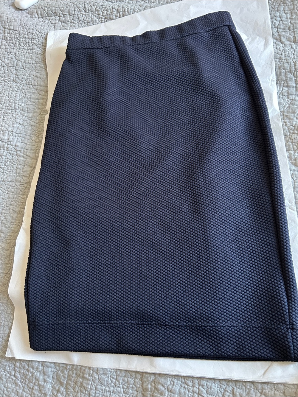 DKNY Classic Textured Navy Pencil Skirt